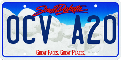 SD license plate 0CVA20