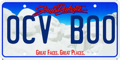 SD license plate 0CVB00