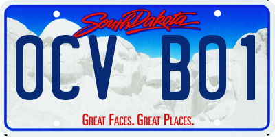 SD license plate 0CVB01