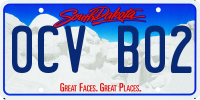 SD license plate 0CVB02