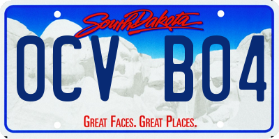 SD license plate 0CVB04