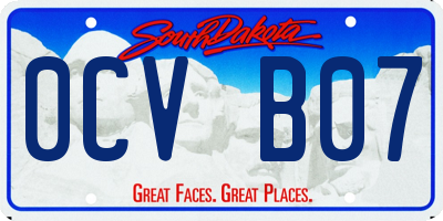 SD license plate 0CVB07