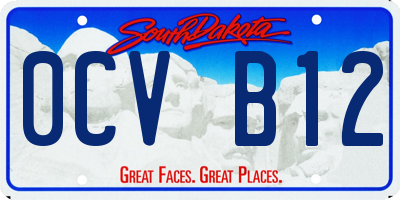 SD license plate 0CVB12