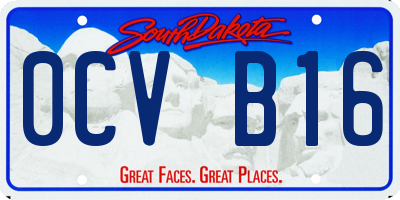 SD license plate 0CVB16