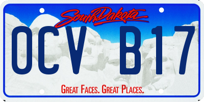 SD license plate 0CVB17