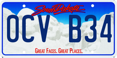 SD license plate 0CVB34