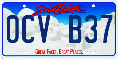 SD license plate 0CVB37