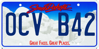 SD license plate 0CVB42