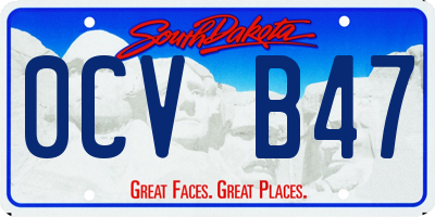 SD license plate 0CVB47