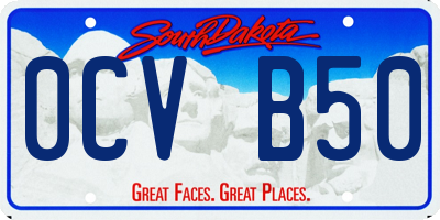 SD license plate 0CVB50
