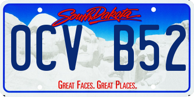SD license plate 0CVB52