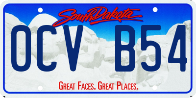 SD license plate 0CVB54