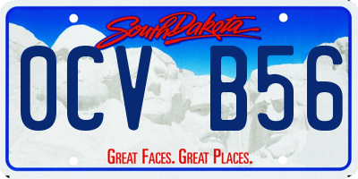 SD license plate 0CVB56
