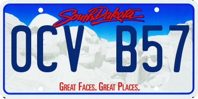 SD license plate 0CVB57