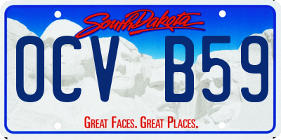SD license plate 0CVB59