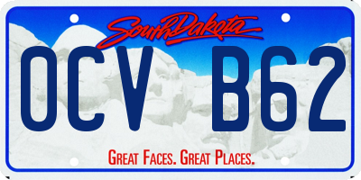 SD license plate 0CVB62