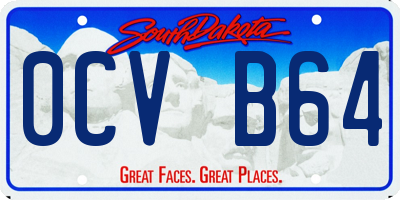 SD license plate 0CVB64