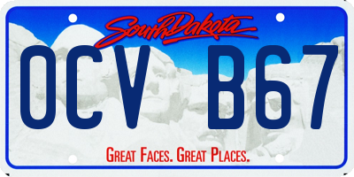 SD license plate 0CVB67