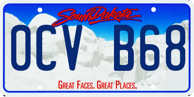 SD license plate 0CVB68