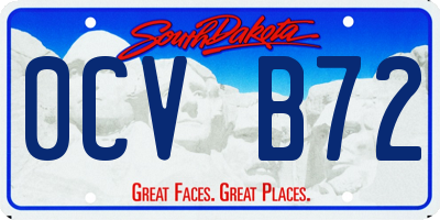 SD license plate 0CVB72