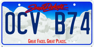 SD license plate 0CVB74