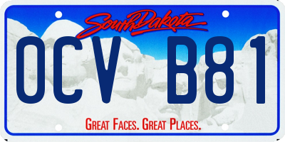 SD license plate 0CVB81