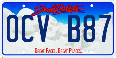 SD license plate 0CVB87