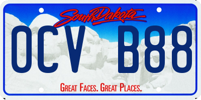 SD license plate 0CVB88