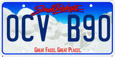 SD license plate 0CVB90