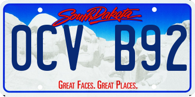 SD license plate 0CVB92