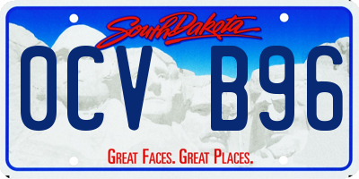 SD license plate 0CVB96