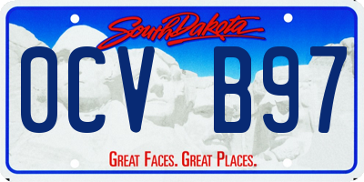 SD license plate 0CVB97