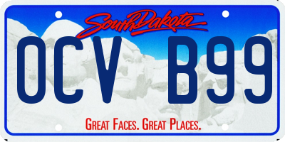 SD license plate 0CVB99