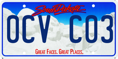 SD license plate 0CVC03