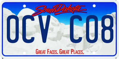 SD license plate 0CVC08