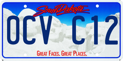 SD license plate 0CVC12