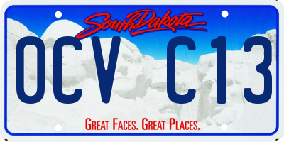 SD license plate 0CVC13