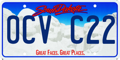 SD license plate 0CVC22