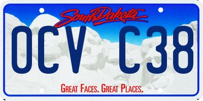 SD license plate 0CVC38