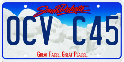 SD license plate 0CVC45