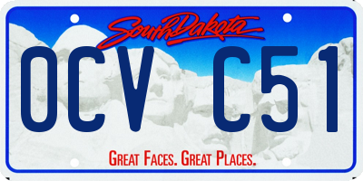 SD license plate 0CVC51