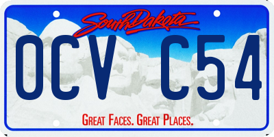 SD license plate 0CVC54