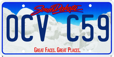 SD license plate 0CVC59