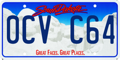 SD license plate 0CVC64
