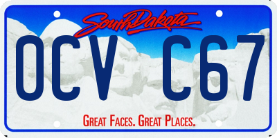 SD license plate 0CVC67