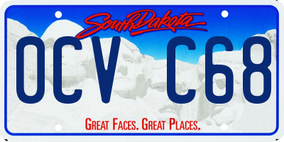 SD license plate 0CVC68