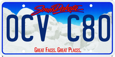 SD license plate 0CVC80