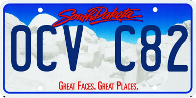SD license plate 0CVC82