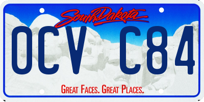 SD license plate 0CVC84