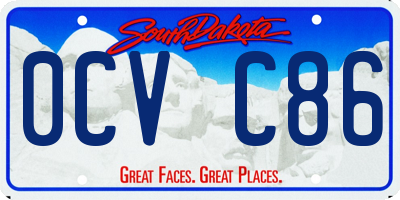 SD license plate 0CVC86
